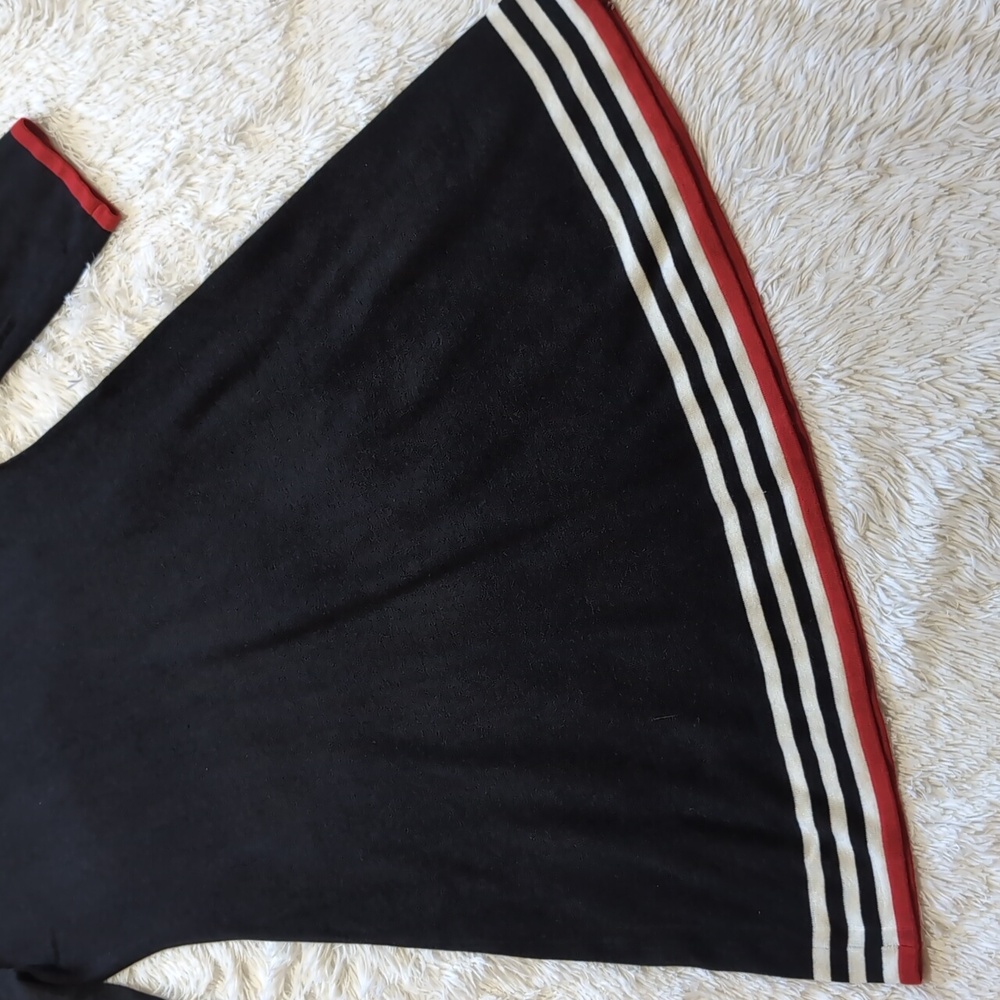 NWT JH Black Knit A Line Sweater Dress With Contrast Striped Hems Size Medium - Picture 4 of 12